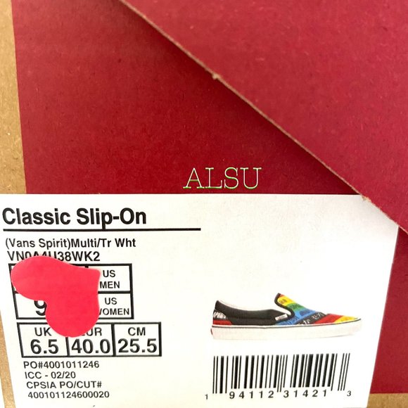 💖MEGA SALE💖VANS Classic Slip On Spirit Multi Canvas Men’s  9 10.5 VN0A4U38WK2 - Picture 10 of 10